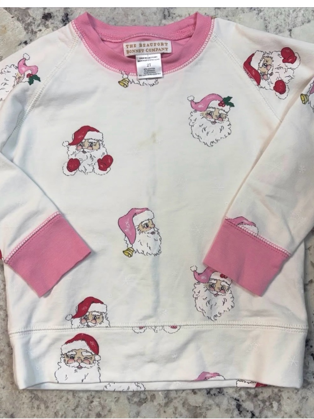 The Beaufort Bonnet Company White and Pink Santa Face *stain shown*